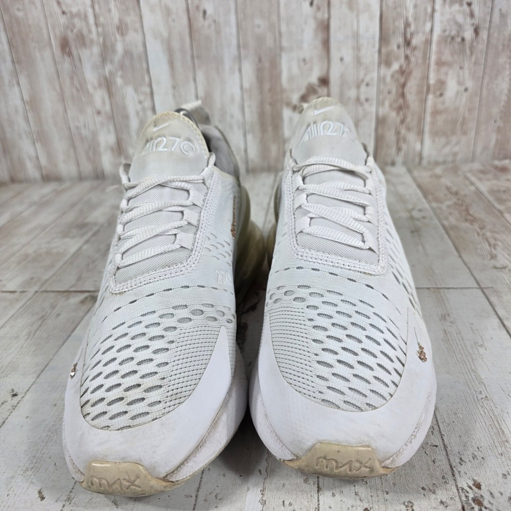 Nike Air Max 270 White Rose Gold Rhinestone Shoes 943345-103 Womens 8 Youth 6.5Y - Picture 2 of 8